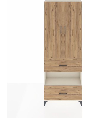 Arges Dolap 5 Raflı 2 Çekmeceli 2 Kapaklı 88X30X243 Aytaşı-Çam