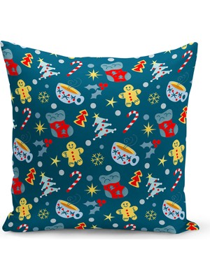 Yılbaşı Serisi Çift Tarafı Dijital Baskılı Kırlent Kılıfı (Christmas Noel Cushion Cover)