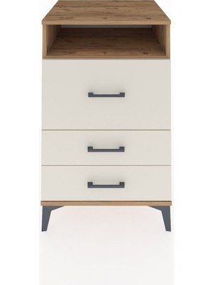 Kronos Komodin Tek Raflı 3 Çekmeceli 60X59X96 Çam-Aytaşı