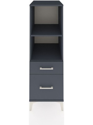 Kronos Dolap 2 Raflı 2 Çekmeceli 44X59X134 Antrasit-Antrasit