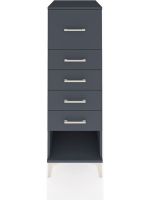 Kronos Dolap 5 Çekmeceli 44X59X134 Antrasit-Antrasit