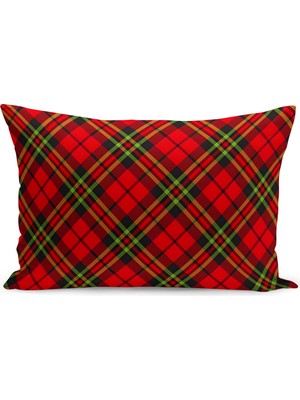 Yılbaşı Ekose Serisi Çift Tarafı Dijital Baskılı Kırlent Kılıfı (Christmas Noel Cushion Cover)