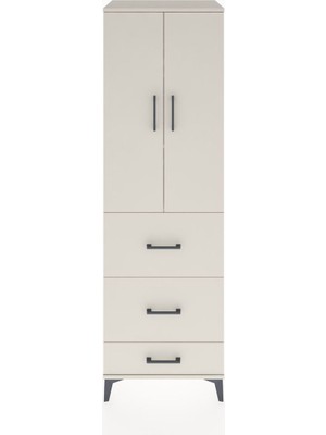 Hyperion Dolap 3 Raflı 3 Çekmeceli 2 Kapaklı 60X44X195 Aytaşı-Aytaşı