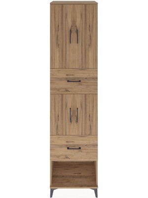 Hyperion Dolap 3 Raflı 2 Çekmeceli 4 Kapaklı 60X44X243 Çam-Çam