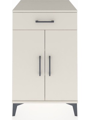 Kronos Komodin 2 Raflı Tek Çekmeceli 2 Kapaklı 60X59X96 Aytaşı-Aytaşı