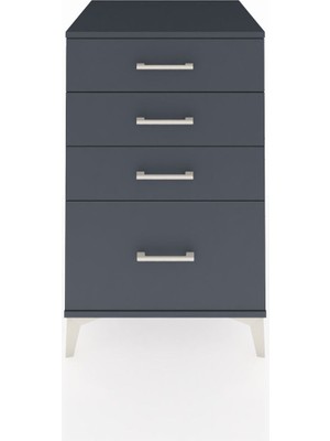 Kronos Komodin 4 Çekmeceli 60X59X96 Antrasit-Antrasit