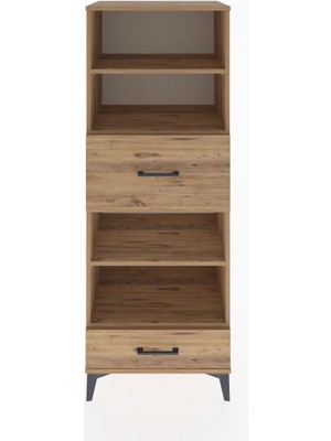 Hyperion Dolap 4 Raflı 2 Çekmeceli 60X44X163 Çam-Çam