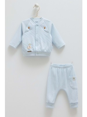 Good Baby Çıtçıtlı Alt Üst Takım - Caramell  - TKE1834 - Mavi - 9 - 12 Ay - TKE1834-MAVI-9 - 12 Ay Mavi