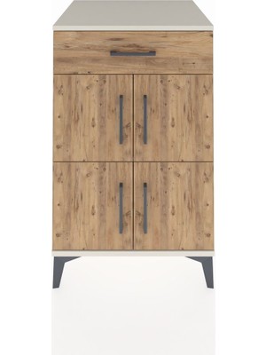 Kronos Komodin Tek Raflı Tek Çekmeceli 4 Kapaklı 60X59X96 Aytaşı-Çam