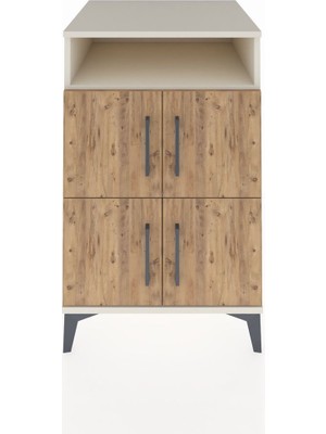 Kronos Komodin 2 Raflı 4 Kapaklı 60X59X96 Aytaşı-Çam