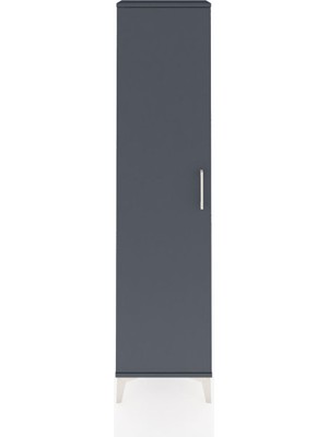 Arges Dolap Tek Raflı Tek Kapaklı Tek Askılı 44X30X182 Antrasit-Antrasit