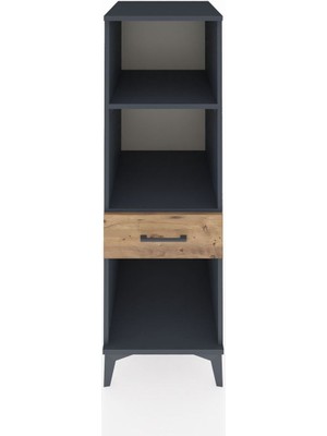 Kronos Dolap 2 Raflı Tek Çekmeceli 44X59X134 Antrasit-Çam