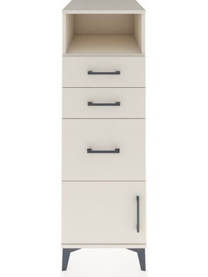 Kronos Dolap Tek Raflı 3 Çekmeceli Tek Kapaklı 44X59X134 Aytaşı-Aytaşı