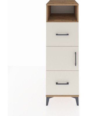 Kronos Dolap 2 Raflı 2 Çekmeceli Tek Kapaklı 44X59X134 Çam-Aytaşı