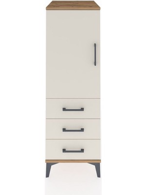 Kronos Dolap 2 Raflı 3 Çekmeceli Tek Kapaklı 44X59X134 Çam-Aytaşı