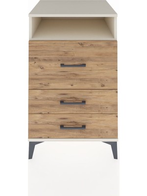Kronos Komodin Tek Raflı 3 Çekmeceli 60X59X96 Aytaşı-Çam