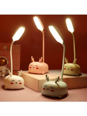 Sevimli Geyik USB LED Şarjlı Masa Lambası, Turuncu