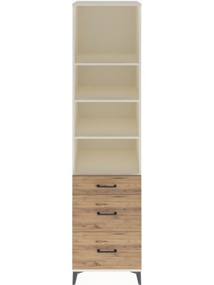 Hyperion Dolap 4 Raflı 3 Çekmeceli 60X44X243 Aytaşı-Çam