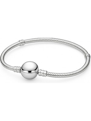 Akgünal 925 Ayar Gümüş Moments Yuvarlak Klipsli Bileklik