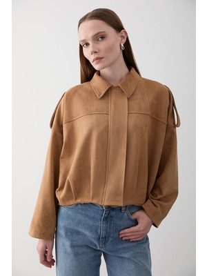 Bej Clara Süet Ceket - 2929