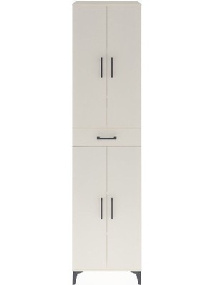 Hyperion Dolap 5 Raflı Tek Çekmeceli 4 Kapaklı 60X44X243 Aytaşı-Aytaşı
