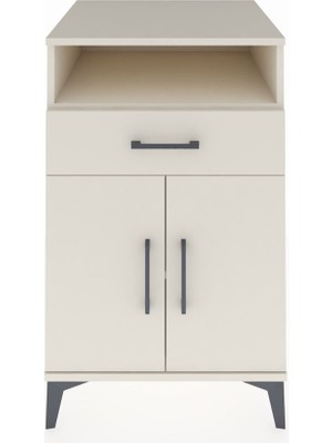Kronos Komodin 2 Raflı Tek Çekmeceli 2 Kapaklı 60X59X96 Aytaşı-Aytaşı