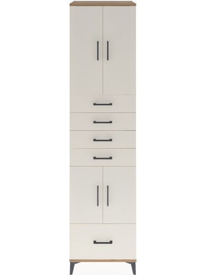 Hyperion Dolap 4 Raflı 5 Çekmeceli 4 Kapaklı 60X44X243 Çam-Aytaşı