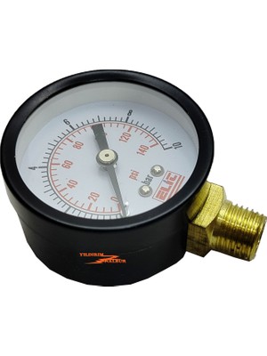 Su Basınç Saati Bar Saati 1/4 Manometre Tanzik Düşürücü Saati 10 Bar