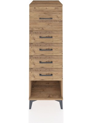 Kronos Dolap 5 Çekmeceli 44X59X134 Çam-Çam