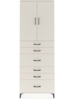 Arges Dolap 3 Raflı 6 Çekmeceli 2 Kapaklı 88X30X243 Aytaşı-Aytaşı