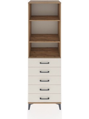 Hyperion Dolap 3 Raflı 5 Çekmeceli 60X44X195 Çam-Aytaşı