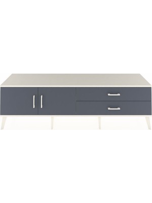 Hyperion Tv Ünitesi Tek Raflı 2 Çekmeceli 2 Kapaklı 176X44X51 Aytaşı-Antrasit/antrasit