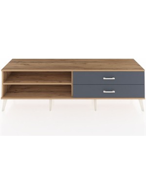 Hyperion Tv Ünitesi Tek Raflı 2 Çekmeceli  176X44X51 Çam-Çam/antrasit