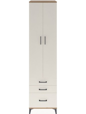 Hyperion Dolap 5 Raflı 3 Çekmeceli 2 Kapaklı 60X44X243 Çam-Aytaşı