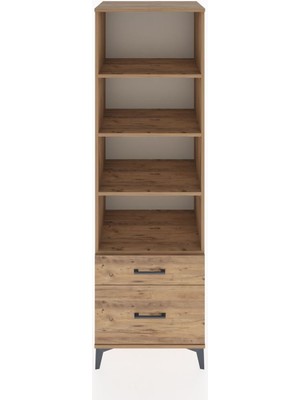 Hyperion Dolap 4 Raflı 2 Çekmeceli 60X44X195 Çam-Çam