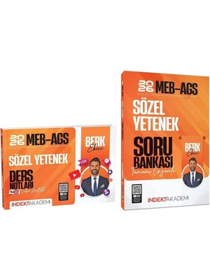 2026 Meb-Ags Sözel Yetenek Ders Notları + Soru Bankası 2 Li Set - Berk Ekici Indeks A