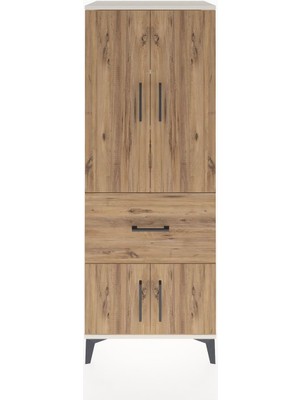Hyperion Dolap 3 Raflı Tek Çekmeceli 4 Kapaklı 60X44X163 Aytaşı-Çam