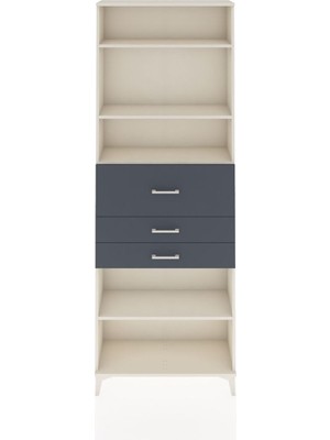 Arges Dolap 4 Raflı 3 Çekmeceli 88X30X243 Aytaşı-Antrasit
