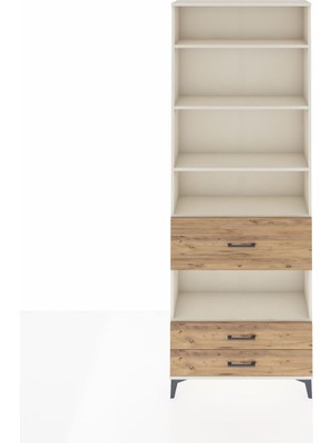 Arges Dolap 5 Raflı 3 Çekmeceli 88X30X243 Aytaşı-Çam