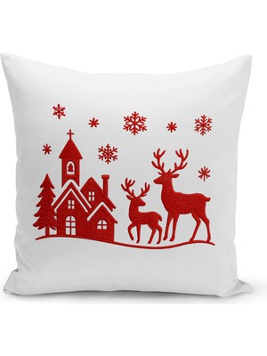 Yılbaşı Serisi Çift Tarafı Dijital Baskılı Kırlent Kılıfı (Christmas Noel Cushion Cover)