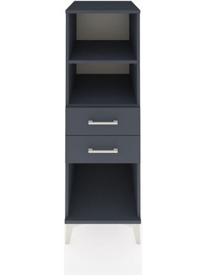 Kronos Dolap 2 Raflı 2 Çekmeceli 44X59X134 Antrasit-Antrasit