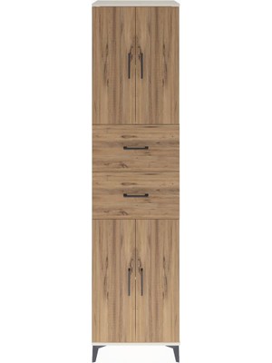 Hyperion Dolap 3 Raflı 2 Çekmeceli 4 Kapaklı 60X44X243 Aytaşı-Çam