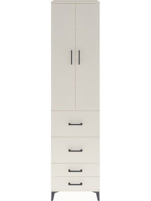 Hyperion Dolap 4 Raflı 4 Çekmeceli 2 Kapaklı 60X44X243 Aytaşı-Aytaşı
