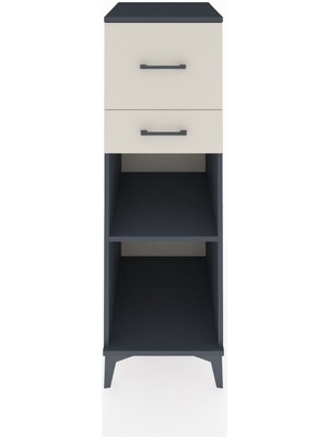 Kronos Dolap Tek Raflı 2 Çekmeceli 44X59X134 Antrasit-Aytaşı