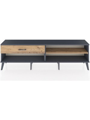 Arges Tv Ünitesi Tek Raflı Tek Çekmeceli  176X30X51 Antrasit-Çam/çam