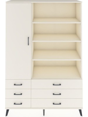Hyperion Dolap 8 Raflı 6 Çekmeceli Tek Kapaklı  132X44X195 Aytaşı-Aytaşı/aytaşı
