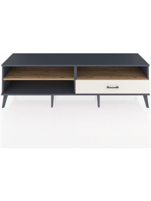 Hyperion Tv Ünitesi 2 Raflı Tek Çekmeceli  176X44X51 Antrasit-Çam/aytaşı