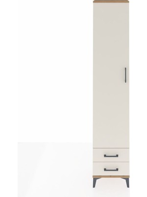 Arges Dolap 5 Raflı 2 Çekmeceli Tek Kapaklı 44X30X221 Çam-Aytaşı