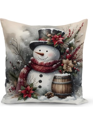 Yılbaşı Serisi Çift Tarafı Dijital Baskılı Kırlent Kılıfı (Christmas Noel Cushion Cover)