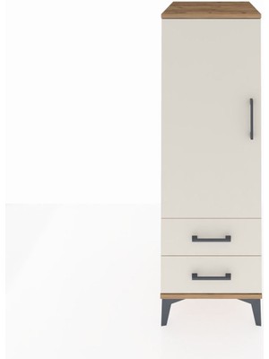 Kronos Dolap 3 Raflı 2 Çekmeceli Tek Kapaklı 44X59X134 Çam-Aytaşı